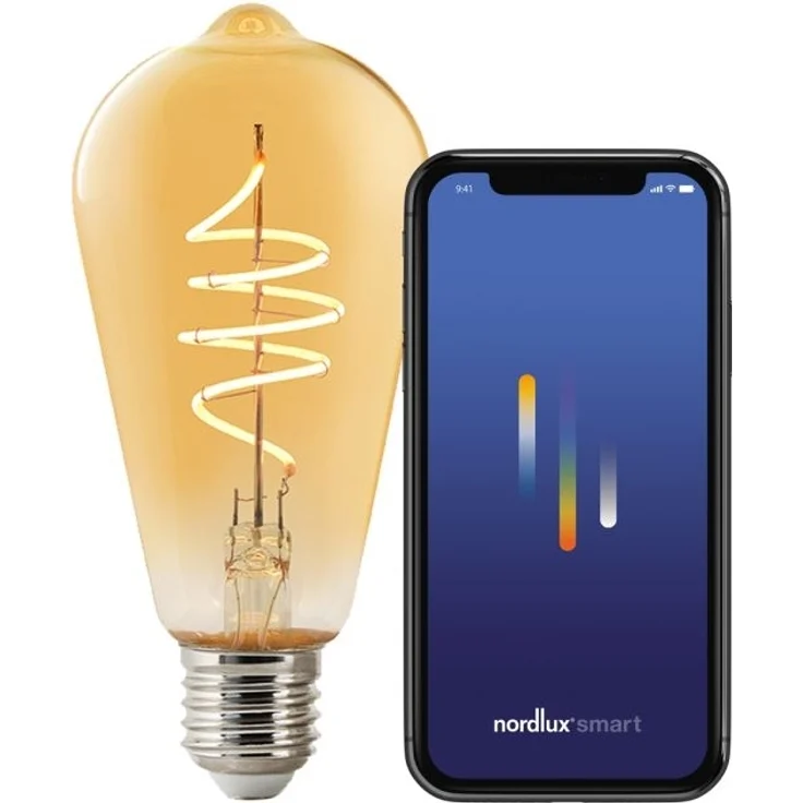 Nordlux Smart Home LED Leuchtmittel E27 ST64 380lm 2200K 4,7W 80Ra 360° 6,4x6,4x14cm – Bild 2