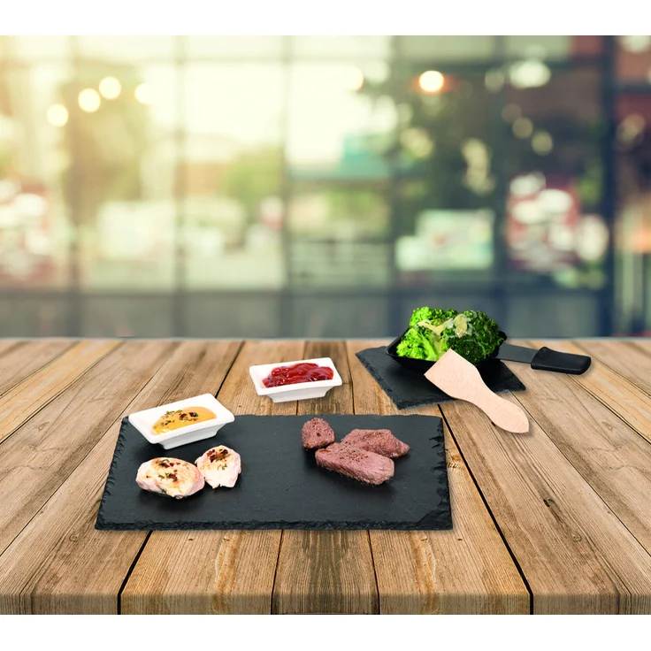 10 tlg. Schiefer-Servierplatten-Set - Raclette für 2 Personen – Bild 6