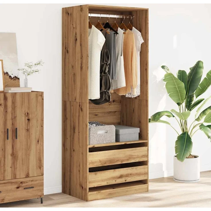 vidaXL Kleiderschrank Artisan-Eiche 80x50x200 cm Holzwerkstoff 3307755 – Bild 3