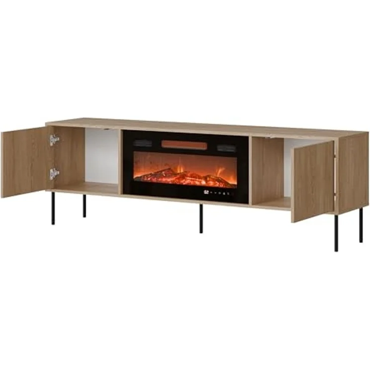 TV-Lowboard Domi 180 2D EF mit Kamin (Farbe: Cashmere) – Bild 4