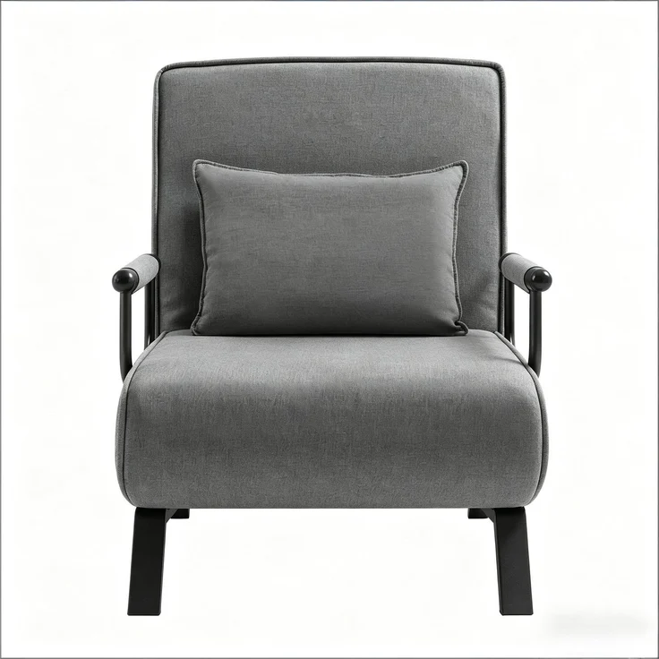 Sessel 80x74x82 cm, 1 Stück, 3-in-1 Cabriolet-Schlafstuhl, dunkelgrau – Bild 1