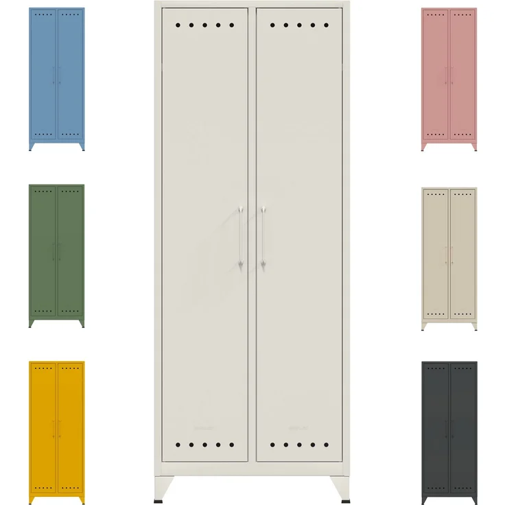 Bisley Fern Maxi Kleiderschrank aus Metall | Metallschrank im Retro-Instustrial Design in olivgrün, FERMAX-623 – Bild 9