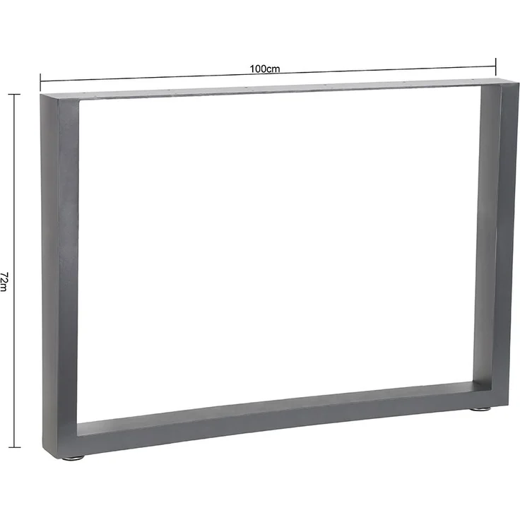 Tischuntergestell 100x72 cm Möbelfüße Grau Tischbeine Industrie Bankkufen Stahl – Bild 8