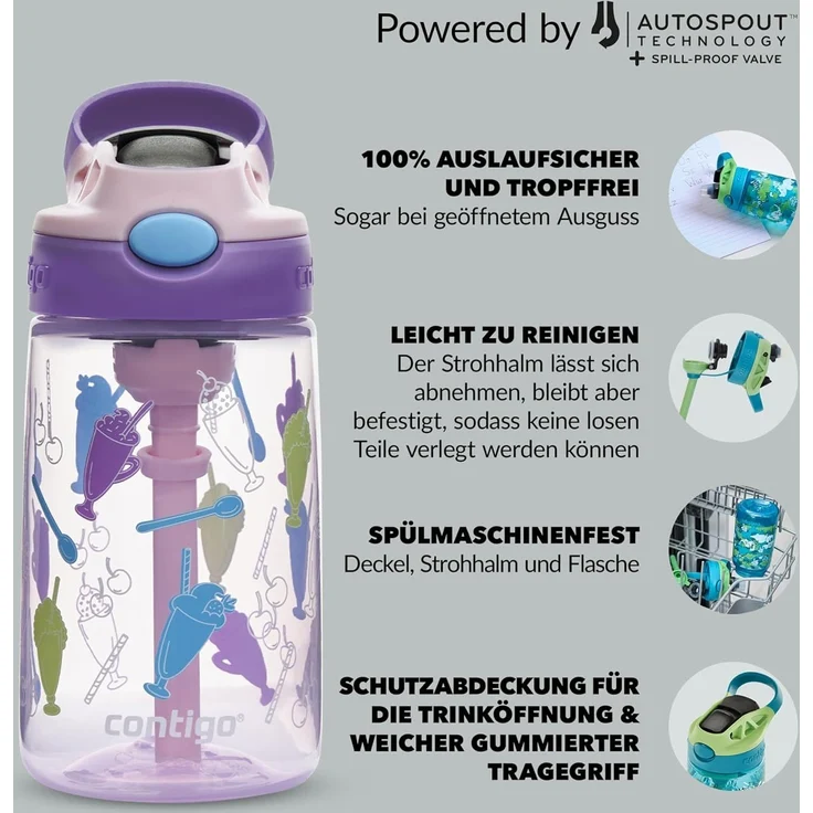 Contigo - Easy Clean Steel Erdbeer-Einhorn - 380 ml – Bild 3