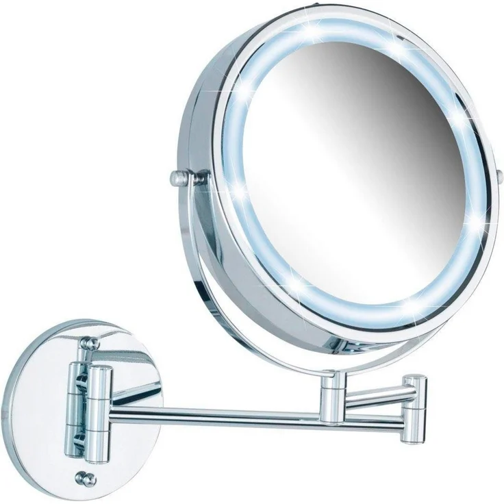 WENKO LUMI LED Kosmetikspiegel, 5-fach Vergrößerung, Befestigen ohne bohren, Power-Loc® – Bild 2