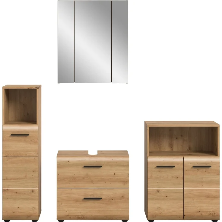 Badezimmer-Set >Ice< in artisan oak - 180x185x30cm (BxHxT) – Bild 3