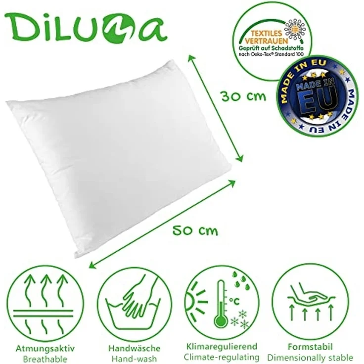 DILUMA Microfaserkissen Füllkissen Mikrofaser 2er Set - Innenkissen, Füllung: Kunstfaser, Perfekt als Sofakissen, Dekokissen, Kopfkissen – Bild 4