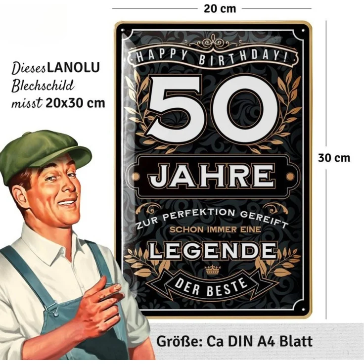 LANOLU Blechschild 50 Jahre Legende - 20x30cm – Metall – Mehrfarbig – 20154 – Bild 4