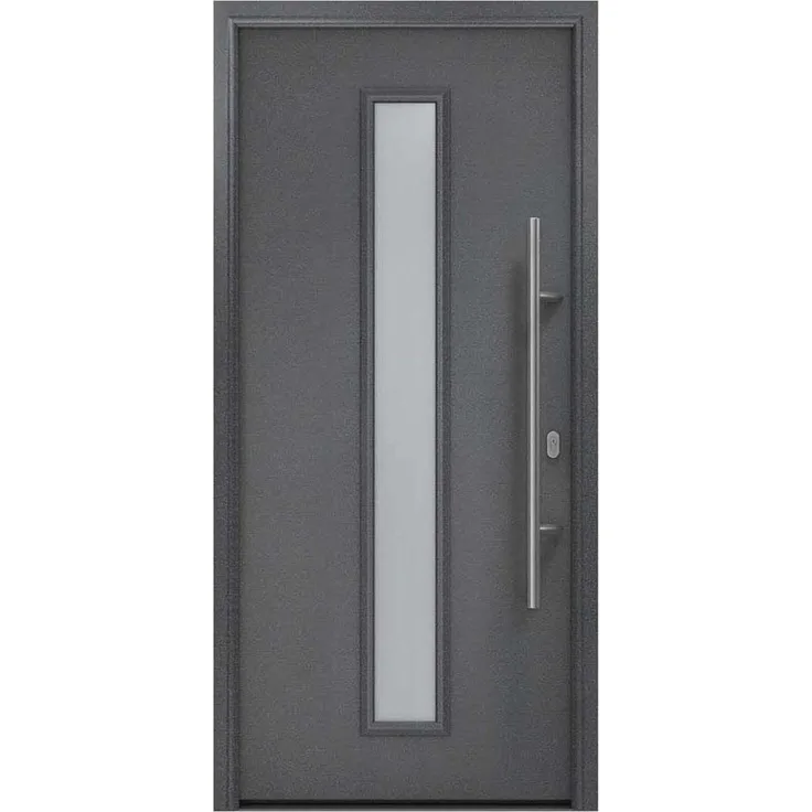 Hörmann Ecostar Haustür "ISOPRO IP 020S", anthrazit metallic (CH 703), 110 x 210 cm (B x H),DIN Rechts