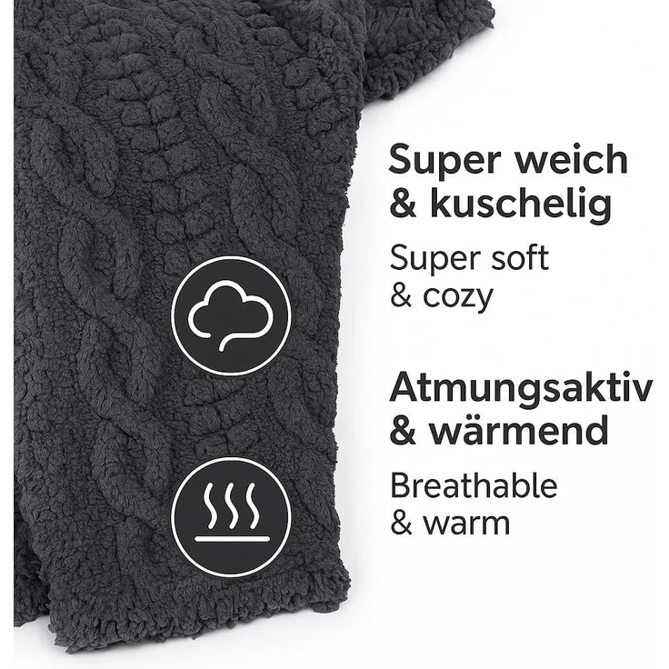 Wohndecke Kuscheldecke BOZEN Ornament Flauschig XXL Größe 150x200 cm, Betz, Wohndecke XXL Warm Sofadecke Decke Couch Fleecedecke – Bild 3