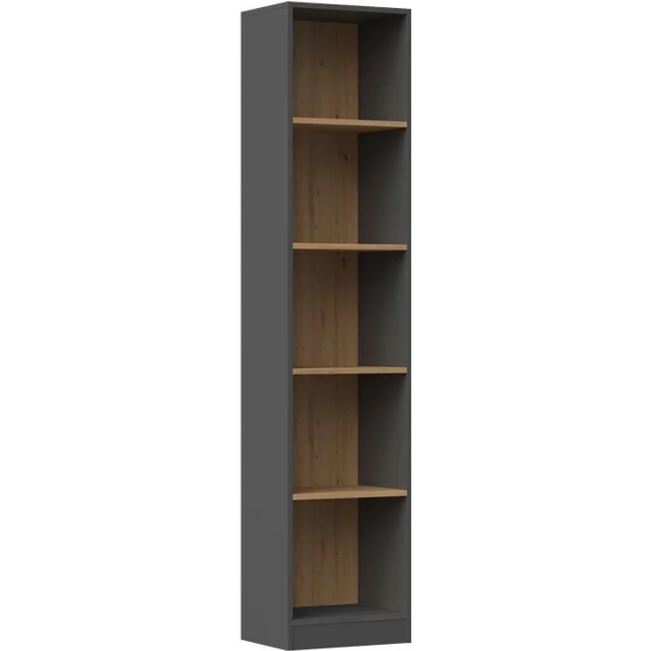 ibonto BÜCHERREGAL Laminierte Spanplatte ANTHRAZIT ARTISAN EICHE Erhältlich in verschiedenen Größen (H 182 x T 30 x B 40 cm)