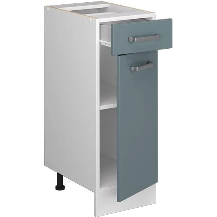 Vicco Küchenunterschrank R-Line, Blau-Grau/Weiß, 30 cm, AP Anthrazit – Bild 4