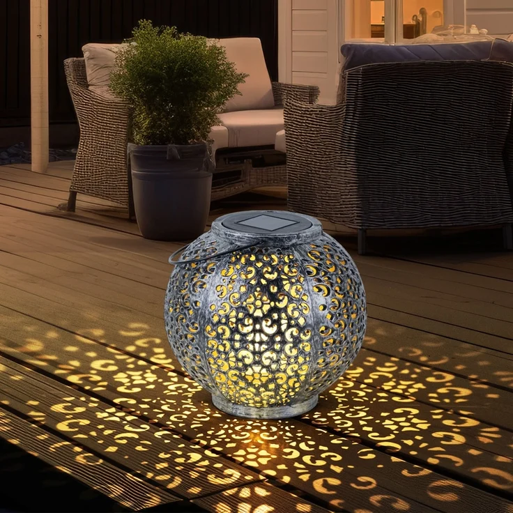 3x LED Solarleuchte, Kunststoff, Hängeleuchte, H 17 cm – Bild 5
