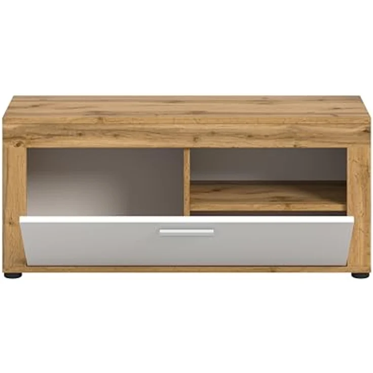 xonox. home Garderobe Jam X8BK6631 Sitzbank Bank in Wotan Eiche Nb, weiß, ca. 100 x 44 x 35 cm – Bild 6