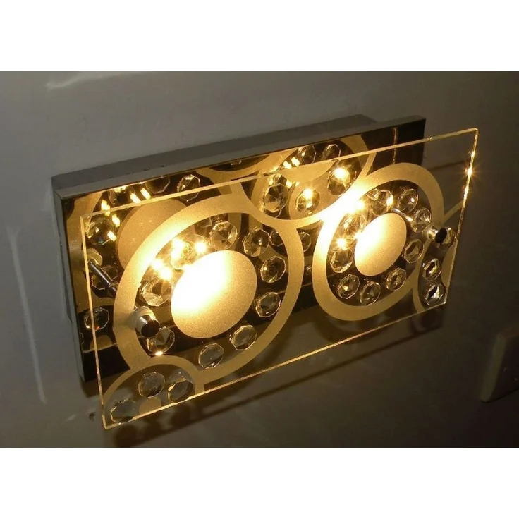 LED Wandlampe, Chrom, Kristalle, L 24 cm – Bild 5