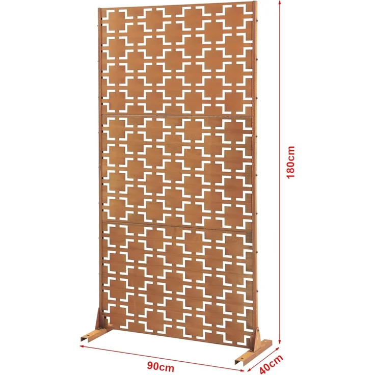 Trennwand Basciano Cortenstahl 180x90 cm Edelrost [casa. pro] – Bild 3