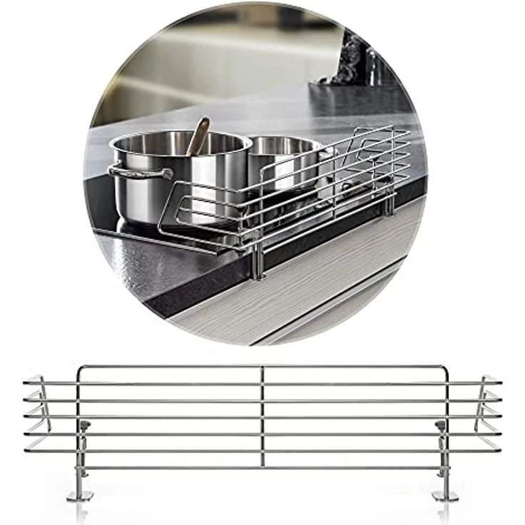 Reer Herdschutzgitter CLASSIC zum Klemmen aus Edelstahl, extra sicher, für 99% aller Küchen geeignet, silber – Bild 2