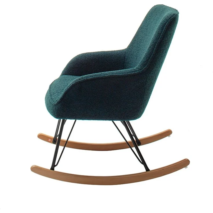 Schaukelstuhl >HOPKINS < in olive, Polyester/ Metall/ Buche - 69x91x80cm (BxHxT) – Bild 4