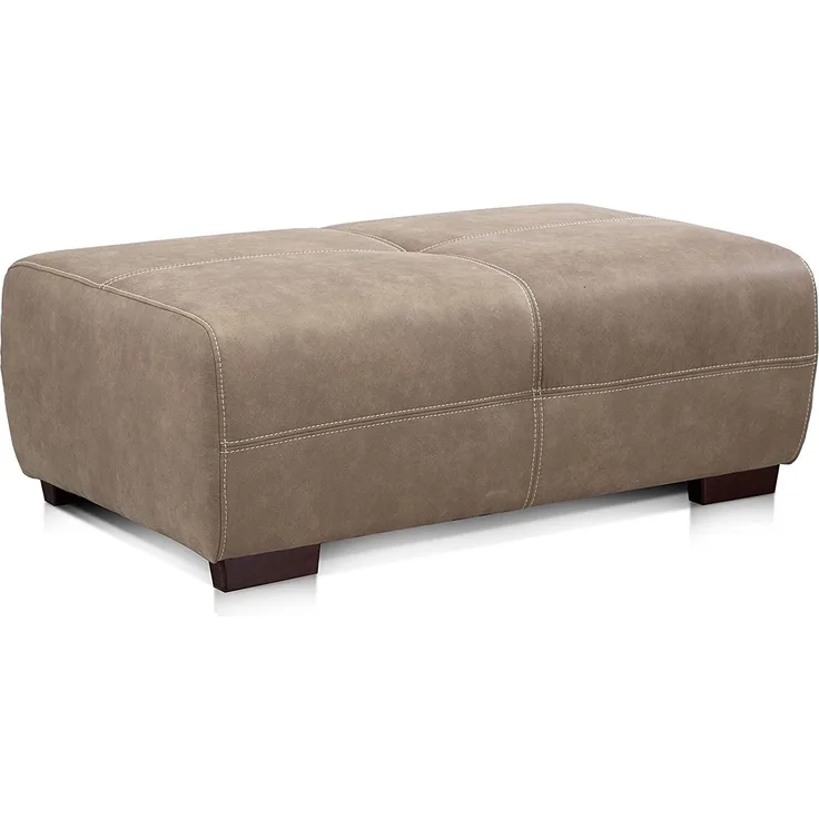 Cavadore Hocker Mavericco / XXL Hocker rechteckig in Lederoptik / Industrial Style / Passend zu Big Sofa und Ecksofa Mavericco / 108 x 71 x 41 cm (BxHXT) / Mikrofaser Beige