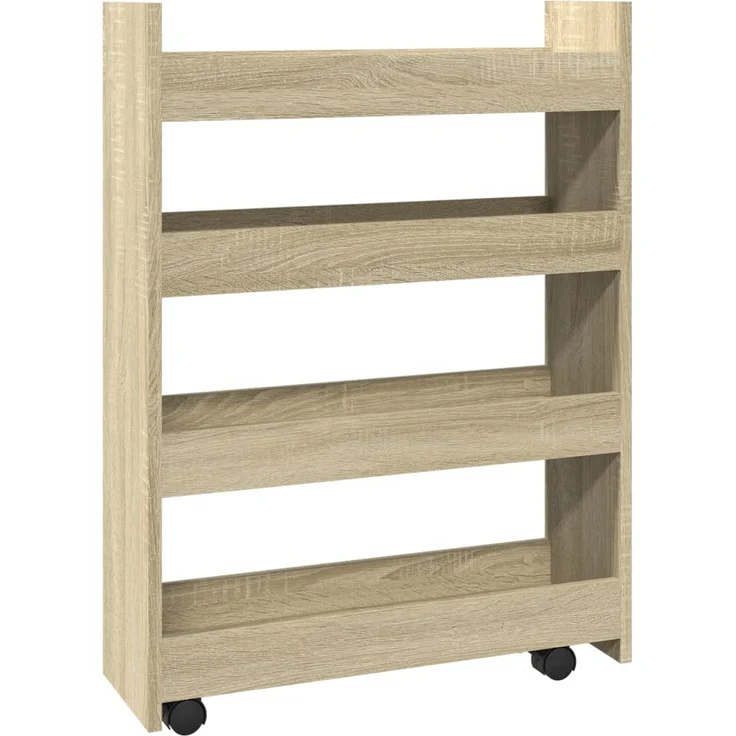 vidaXL Aufbewahrungswagen Schmal 4 Etagen Sonoma Eiche Holzwerkstoff 855261 – Bild 1
