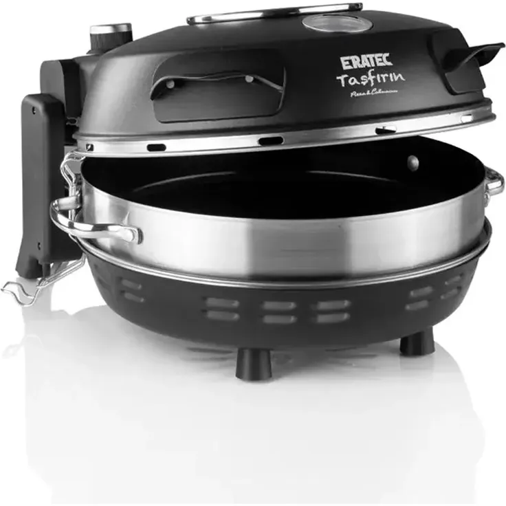 ERATEC XXL-Edelstahlpfanne Ø 32 cm – Keramik-Antihaftbeschichtung für alle Herdarten – ideal für den ERATEC Pizzaofen PM-27 – Bild 4