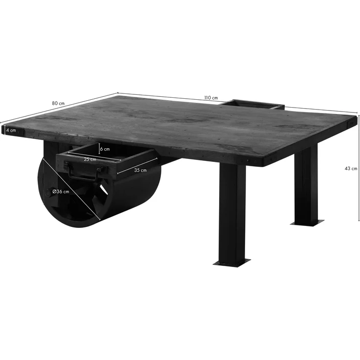Couchtisch Mango 110x80x43 grau lackiert RAILWAY #205 – Bild 8