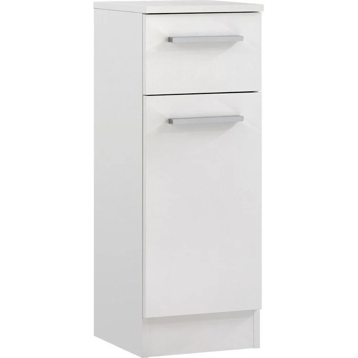Saphir Unterschrank Quickset 335 Badschrank, 1 Tür, 1 Schublade, 30 cm breit Badezimmer-Unterschrank, Weiß Glanz, Griffe in Chrom Glanz – Bild 5