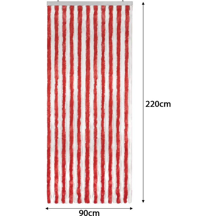 Flauschvorhang C-7-10 / 90 x 220 / rot-weiß – Bild 3
