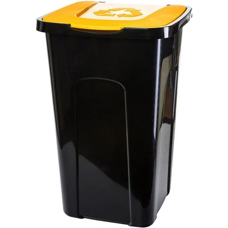 Centi Mülleimer Abfalltonne 50L Recycling Mülltonne mit Klappdeckel