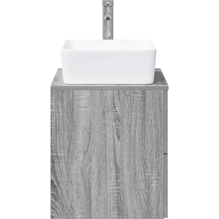 vidaXL Wandmontierter Waschbeckenunterschrank Grau Sonoma 3404395 – Bild 6