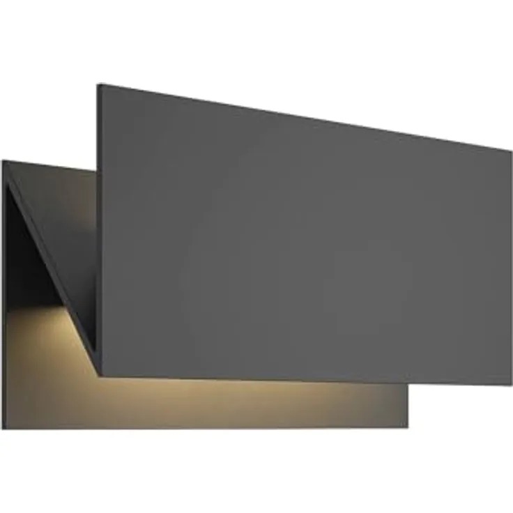 Lampenwelt Lucande LED Wandleuchte Außen, spritzwassergeschützt IP54, 14W Uplight/Downlight, warmweiß, Aluminium/Glas, 567lm, 15,4 x 27 x 10,9 cm