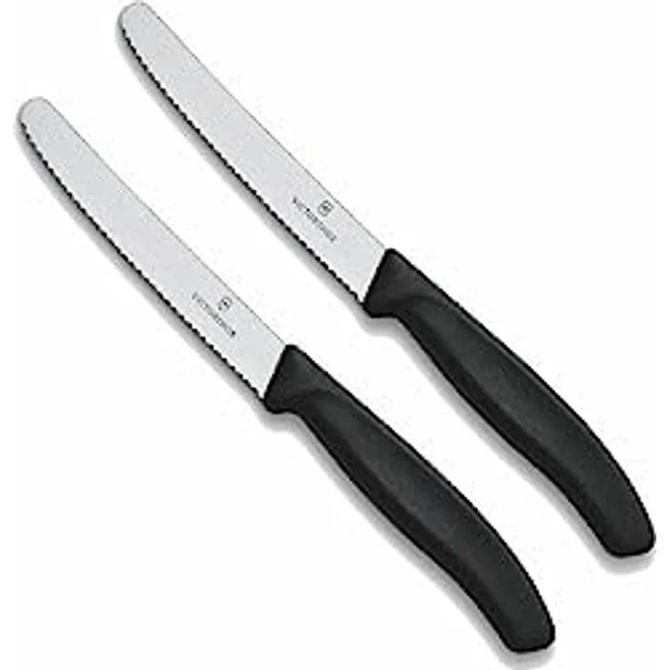 Victorinox | Tafelmesser Set | 2er Pack | Schwarz | Swiss Classic | Wellenschliff Klinge | ergonomischer Griff | zeitloses Design | makellose Schneidleistung – Bild 2