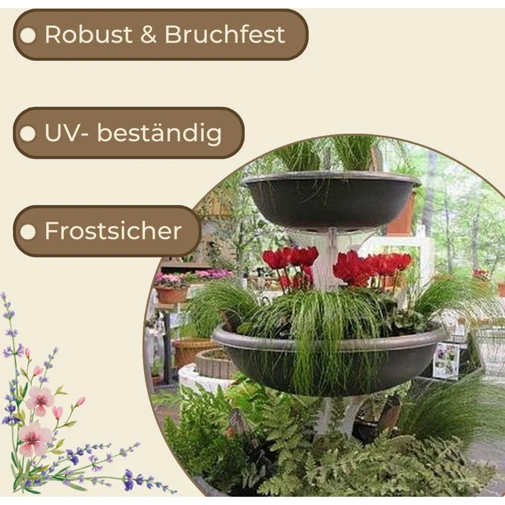 GarPet Pflanzschale Blumenständer mit 3 Schalen Pflanzturm Pflanzsäule Blumenständer Hoch – Bild 6