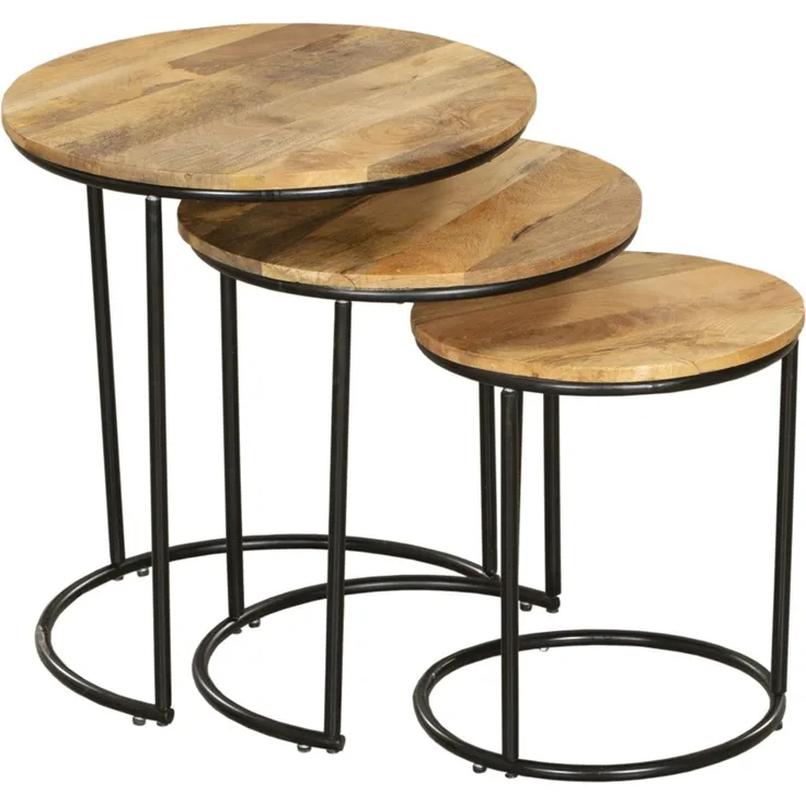 Interia Home & Living Beistelltisch MADURAI, 3er-Set Braun