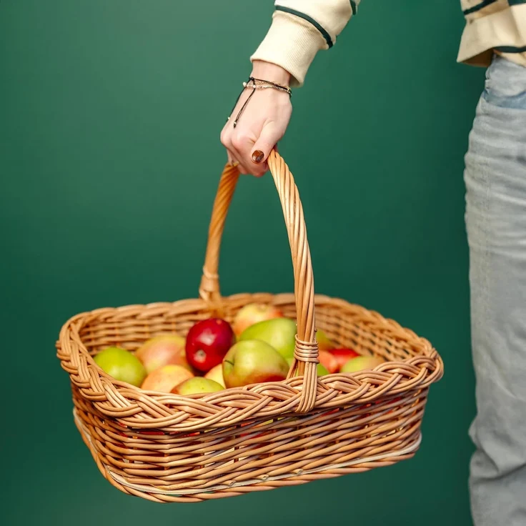 Creative Home Tablett Weidentablett Korbtablett mit Henkel, Boden aus unbehandeltem – Bild 4