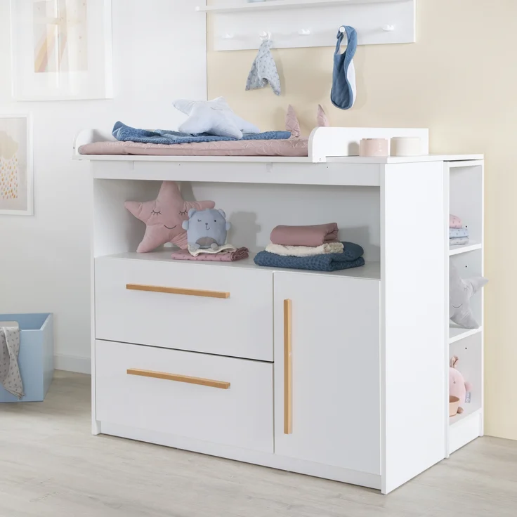 roba Kinderzimmerset 'Lilo' - 2-teilig - Kinderbett 70 x 140 cm & Wickelkommode - Weiß – Bild 8