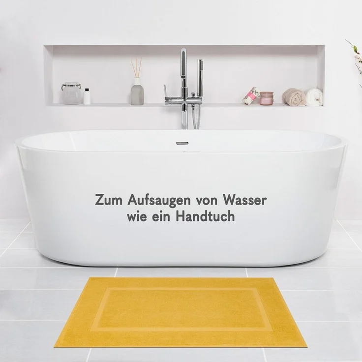 Hammetex Badvorleger Set 2 Teilig, 100% Baumwolle Duschvorleger für Badezimmer, Saugfähig Waschbar Bad Fußmatten 51x86 cm Große Badematten, Mustard (Gelb) – Bild 2