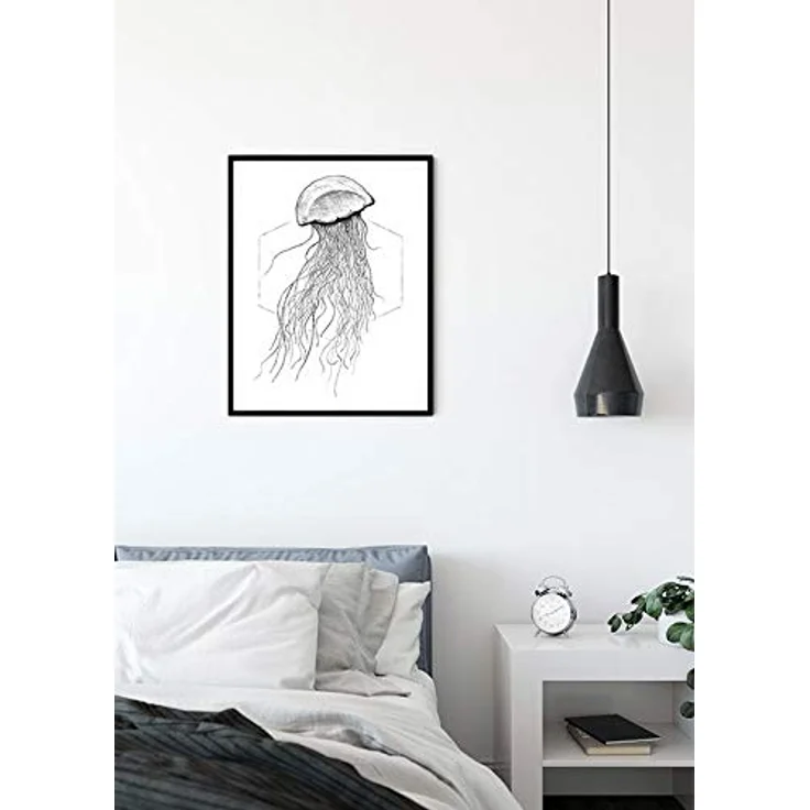 Komar Wandbild Jellyfish White, Premium Kunstdruck auf Fotopapier, 40 x 50 cm, wasserfest und lichtbeständig, ohne Rahmen – Bild 3