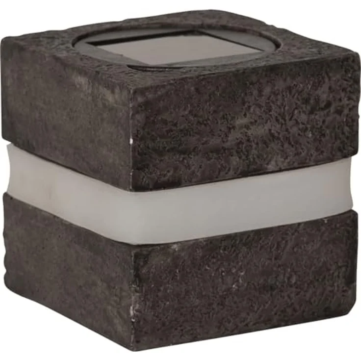 LED-Solar-Dekoration "Stonecube", 2 Stück, grau – Bild 5