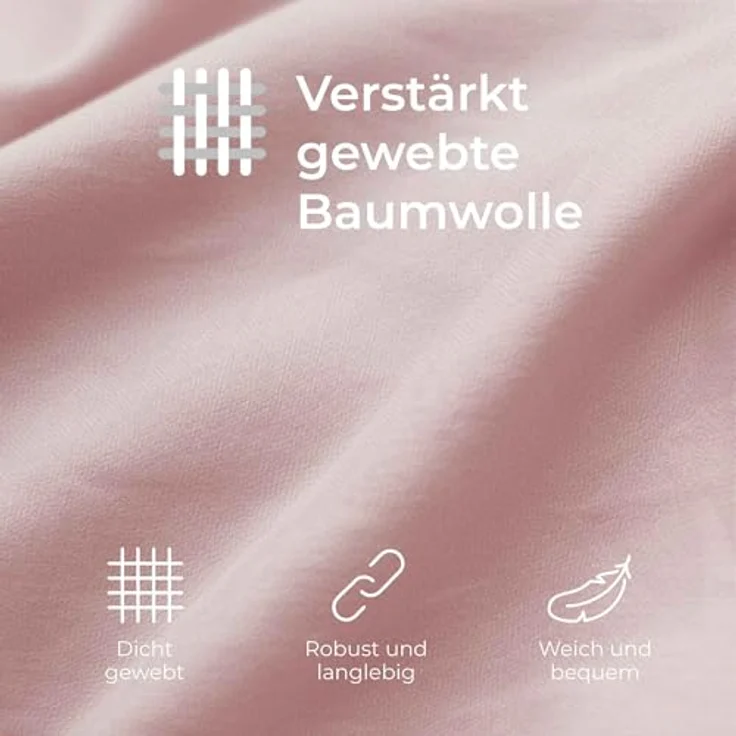 Dreamzie Kissenbezug 50x70 Renforcé Baumwolle (2er-Set) - Rosa - Dicht gewebt mit 57 Fäden/cm² - Kissenbezug 70x50 cm - Oeko Tex Zertifiziert – Bild 6