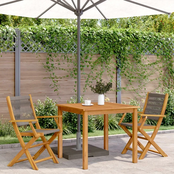 vidaXL Gartenstühle 2 Stk. Grau Massivholz Akazie und Polypropylen 367667 – Bild 3