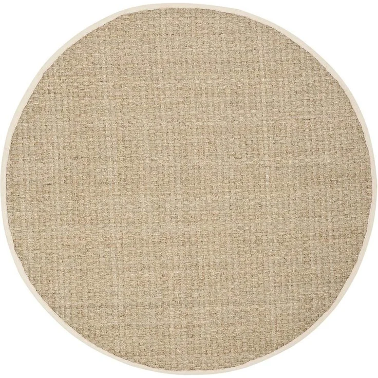 Safavieh Naturfaser Teppich für Wohnzimmer, Esszimmer, Schlafzimmer - Natural Fiber Collection, Kurzer Flor, Natürlich und braun, 120x120 cm