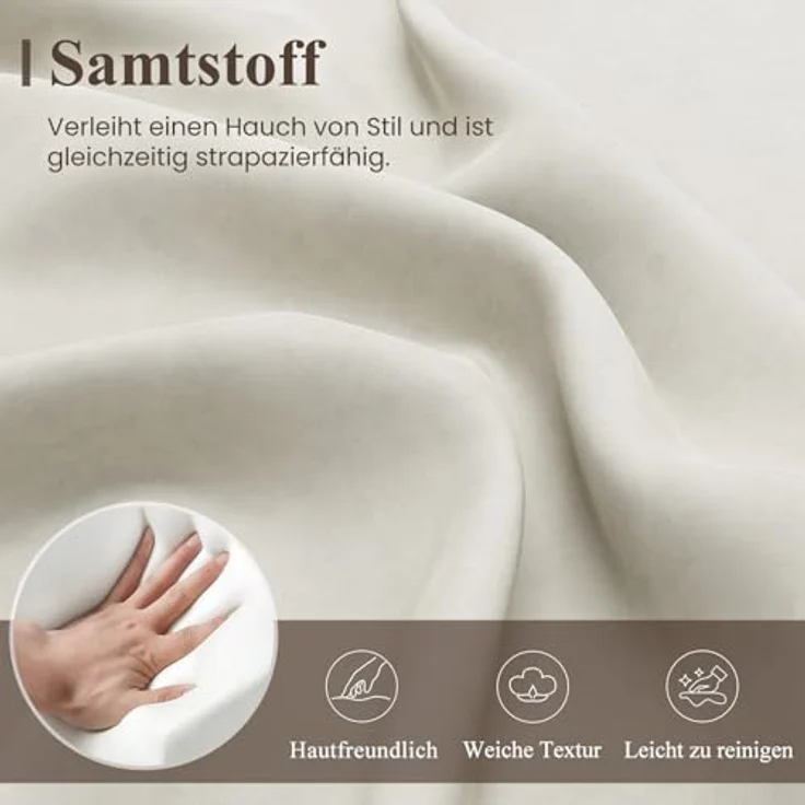 COLAMY Gepolsterter Ohrensessel 2er Set aus Samt – Moderner Lounge-Sessel mit weicher Rückenlehne, Komfortabler Sessel für Wohnzimmer, Schlafzimmer, Apartment & Leseecke, Beige – Bild 9