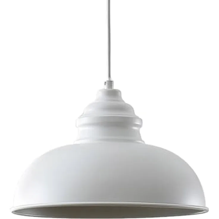 Lindby Pendelleuchte 'Cliona', mattweiß, Metall, Ø 31 cm, E27 für Wohnzimmer & Esszimmer