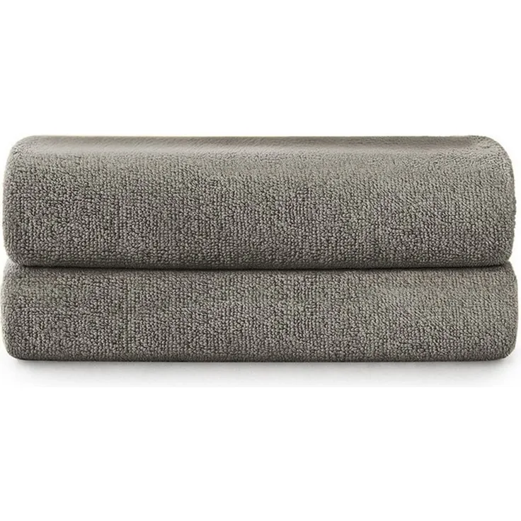 Blumtal Premium Frottier Handtücher Set mit Aufhängschlaufen - Baumwolle Oeko-TEX Zertifiziert, weich, saugstark - 2X Handtuch (50x100 cm), Grau