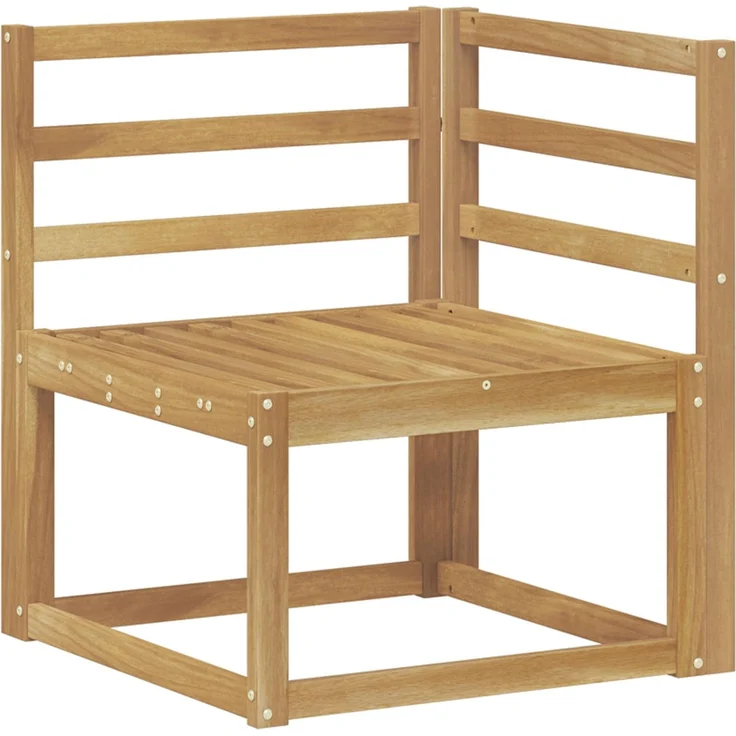 vidaXL Outdoor-Sofagarnitur 5 pcs Weiß Massivholz Akazi, 247 x 128,5 x 73 cm – Bild 4