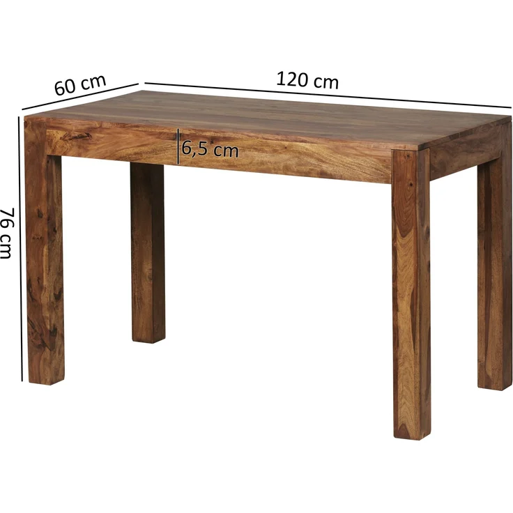 Wohnling Esstisch Massivholz Sheesham Esszimmer-Tisch 120x60 – Bild 7