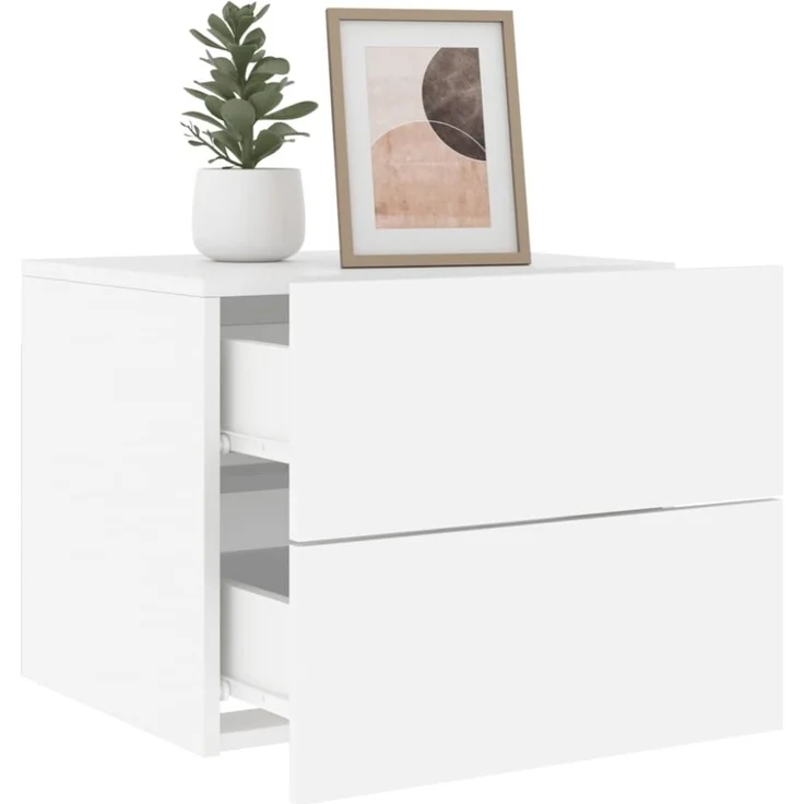 vidaXL Wand-Nachttisch mit LED-Leuchten Weiß 836812 – Bild 11