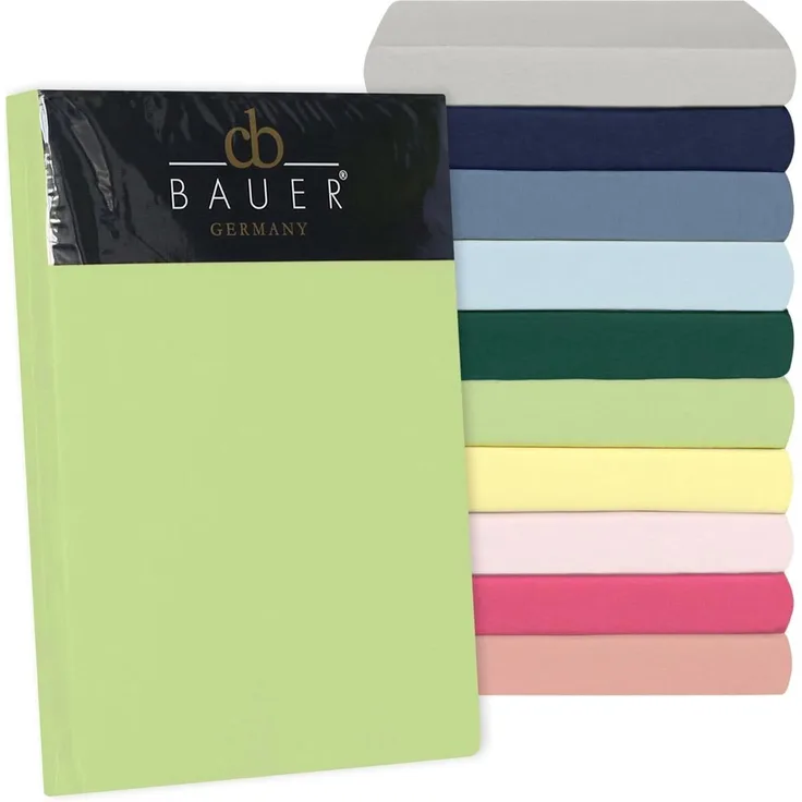 Uni-Mako-Satin Spannbettlaken - Curt Bauer 160x200 cm-Fb. 3491 silberjade