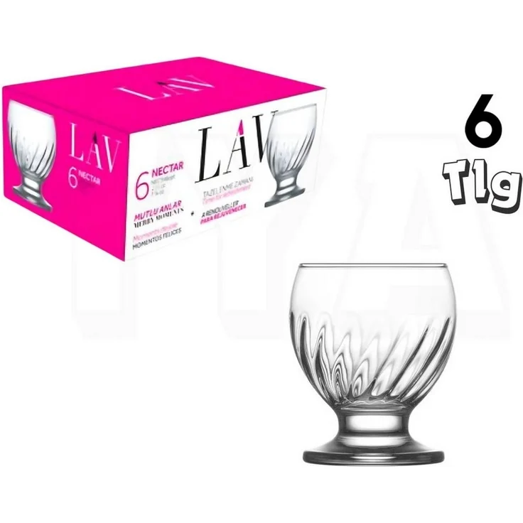 LAV Gläser-Set Nectar Trinkgläser, Wassergläser, Gläser-Set 6er 215cc, Glas – Bild 1